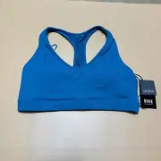 Bloch Women's Large Turquoise Stretch Open Back DriTex Scoop Neck Crop Tank Top