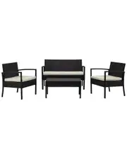 Manhattan Comfort Noli Patio 4-Person Conversation Set with Coffee Table