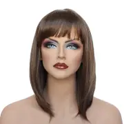 Classic Cap women Synthetic Straight Medium Brown full wig HengFeng ZP22