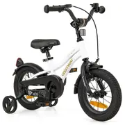 Costway 30 cm Bike Boys & Girls Training Bicycle w/Adjustable Seat & Removable Training Wheels White
