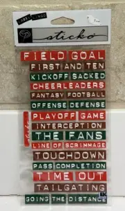 EK Success Sticko Label Lingo Football Scrapbook Stickers