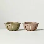 Hearth & Hand Magnolia Berry Bowl Colander Set 2 Stoneware Green & Blush NEW