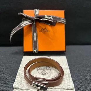 [二手] Hermès Mini Kelly Double Tour 雙圈手環 全新 金棕銀釦