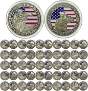 CHURYUML 50Pcs Military Challenge Coins Set - Home of The Free Because of The Brave - Veterans Day Gifts Bulk Thank You for Your Service Military Gifts for Men Women Navy Army Veterans Honor Coin