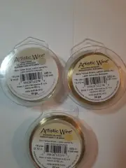 Artistic Wire 3 Rolls Bare Yellow Brass 3 Sizes JL241