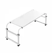 SOGA 140x45cm White Cross Bed Movable Desk Table w/ Adjustable Length & Height