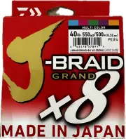 Daiwa J-Braid GRAND 500 Meter Multi-Color Line 40 50 65 80 LB x 8 550 Yards