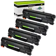 4PK CF283X 83X Black Toner Cartridge Compatible with HP LaserJet M201dw M225dn