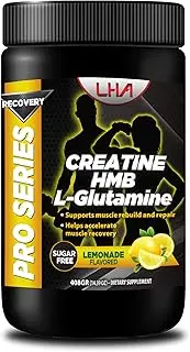 Essential Alternatives Creatine HMB L-Glutamine by LHA. Supports Muscle Rebuild and Repair, Helps Accelerate Muscle Recovery. 408gr Lemonade Flavor
