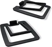 SW601 Metal Desktop Speakers Stands for Compact 2''-3'' Speakers, Tilted Steel Damping Foam Padding for Computer PC Tabletop Monitor Speakers, Recommended for SW208 Black (Pair)