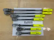 Snap-on Tools NEW 7pc HI-VIZ Hard Handle 3/8" Drive Fixed Flex Ratchet Lot Set