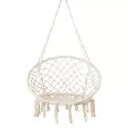 Vibe Geeks Macrame Swing Chair Hanging Cotton Rope Hammock Chair