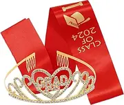 [SHERCHPRY] 1 Set Graduation Crown Straps Graduation Crown for Women Graduate Sash Graduation Honor Stoles Sash for Graduation Decorative Graduation Sash Graduation Crown and Sash Grad Sash
