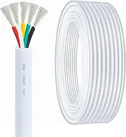 5 Conductor Shielded Wire 24/22/20/18/16AWG Tinned Copper Hookup Wire - Outdoor Direct Burial 300V 80℃ for Low Voltage Outdoor Lighting(100ft,24AWG-5C)