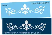 Scroll Fleur Stencil French Chic Border Shabby Design DIY Wall Art Reusable Sign