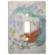Redhead Mermaid Ceramic Single Switchplate Wall Floater Light Switch Cover Plate