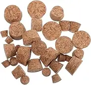 36pcs Wooden Cork Stoppers Tapered Replacement Corks for Wine Beer Glass Bottles for DIY Craft Projects Versatile Storage Elastic Sealing Performance