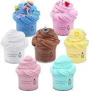 7 Pack Cake Butter Slime Kits,Super Soft and Scented Slime kit for Girls and Boys