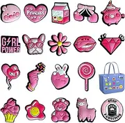 [AutoPrevails] 37 Pieces Pink Shoe Charms for Girls Women - Shoe Charm for Clog Decoration, Shoes Charms Slides Sandals Clog, Cute Shoe Accessories for Teenagers, Girls and Women