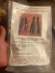 Ann Benson Beading Kit 2 Pairs Fringed Beaded Earrings Complete with Glass Beads