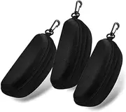 [SteelFever] 3pcs Zipper Hard Shell Sunglasses Case and Eyeglasses Case Portable Travel Glasses Case with Plastic Hook