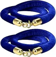 Stanchion Rope, 2/3/4/5/10Ft Velvet Stanchion Rope Barrier Queue,Queue Barrier Ropes for Crowd Control Line Barrier with Gold Plated Hooks for Hotel Celebration-Red||8ft/245cm(Blue,8ft/245cm)