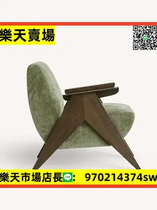 設計師做舊單人沙發椅 酒店大堂椅 洽談區休閑沙發 咖啡店實木椅