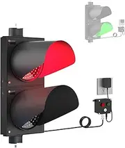 Red/Green Traffic Signal with Controller,200mm/8in LED Traffic Stop Light Indicator Light, for Outdoor Garages, Wharf Construction Sites