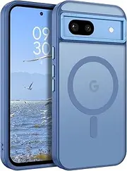 [BENTOBEN] for Google Pixel 8a Case, Google 8a Magnetic Case [Compatible with MagSafe] Translucent Matte Slim Shockproof Anti-Fingerprint Anti-Scratch Protective Cover for Google 8a 6.1’’ Blue