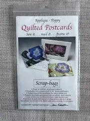 "Appliqued Poppy" Fabric Quilted Postcards Pattern Jamie Kalvestran