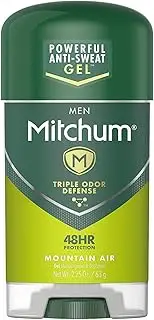 Mitchum Gel Anti-Perspirant and Deodorant for Men, Powerful Anti-Sweat Defense, Mountain Air 2.25 Oz (Pack of 6)