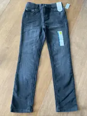 Wonder Nation Boy's Size 10slim Dark Wash Black Jeans Denim Adjustable Waist.