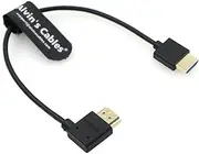 8K 2.1 HDMI Cable High Speed for Atomos Ninja V Monitor Straight to Left Angle HDMI Cord for Z CAM E2, Sony FS5| FS7| A7S3 Cameras 10inches|25CM