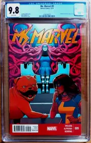 Ms. MARVEL #9 CGC 9.8 White 2014 McKelvie BADGIRL Lockjaw & MEDUSA, Kamala Kahn