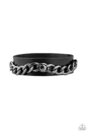 Paparazzi Mene Snap Bracelet /Be The Chainge - Black