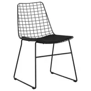 Miami Steel Chair w Seat Pad Black Powder coated Steel