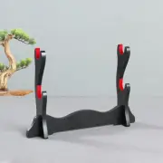 Samurai Sword Katana Holder Stand Assembly Display Rack Velvet Padded Hot 2 Tier