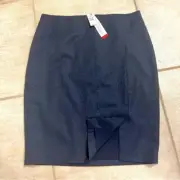 NWT TALBOTS Italian Wool Flannel black pencil skirt lined career office size 12P
