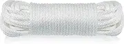 Huouo 1/4" Flagpole Rope - Solid Braid Polyester Flag Halyard Line Designed for Flag Pole (50 Feet)
