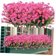Bundles Artificial Flowers, Fake Artificial Greenery UV Resistant No 24 Pink