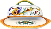 Deruta Italy by | Raffaellesco Butter Dish | Handcrafted & Handpainted Italian