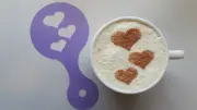 2 x hearts coffee cup stencils reusable cappuccino present love heart Valentine