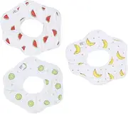 GOOHOCHY 3pcs Bib Cloth Washable Eating Born White Drooling Mess Absorbent Dribble Feeding Reusable Towels Cotton