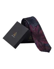[Ferrari Formalwear] Tie & Hank Box Set in Red Pattern