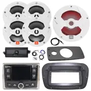 JBL Marine Radio, ANT, Amp,Kit, LED Sub, 4x 8" White Speaker,Spa Bezel, Adapter