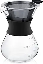 Glass Coffee Maker Stainless Steel Filter Heat Resistant Borosilicate Pot for Kitchen Home