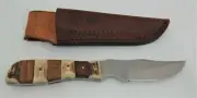 Fox 'N Hound Marked 4.25" Skinning Knife w/Marked Sheath, Stag/Wood Grip, No Box