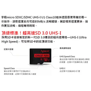 Apacer 宇瞻 32GB 32G MicroSD MicroSDHC TF U1 C10 記憶卡 (3.5折)