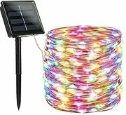 TooToo 100/200 LED Solar Fairy String Light Copper Wire Outdoor Waterproof Garden Decor (10m 100LED, Colours)
