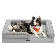 FEANDREA ORTHOPEDIC DOG BED MEMORY FOAM DOG BED SOFA PET COUCH - DOVE GREY